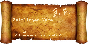 Zeitlinger Vera névjegykártya